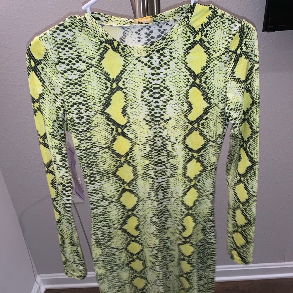 Neon snake skin dress
